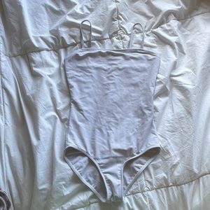 elegant white ballet leotard. brand unknown, size adult XS or S.